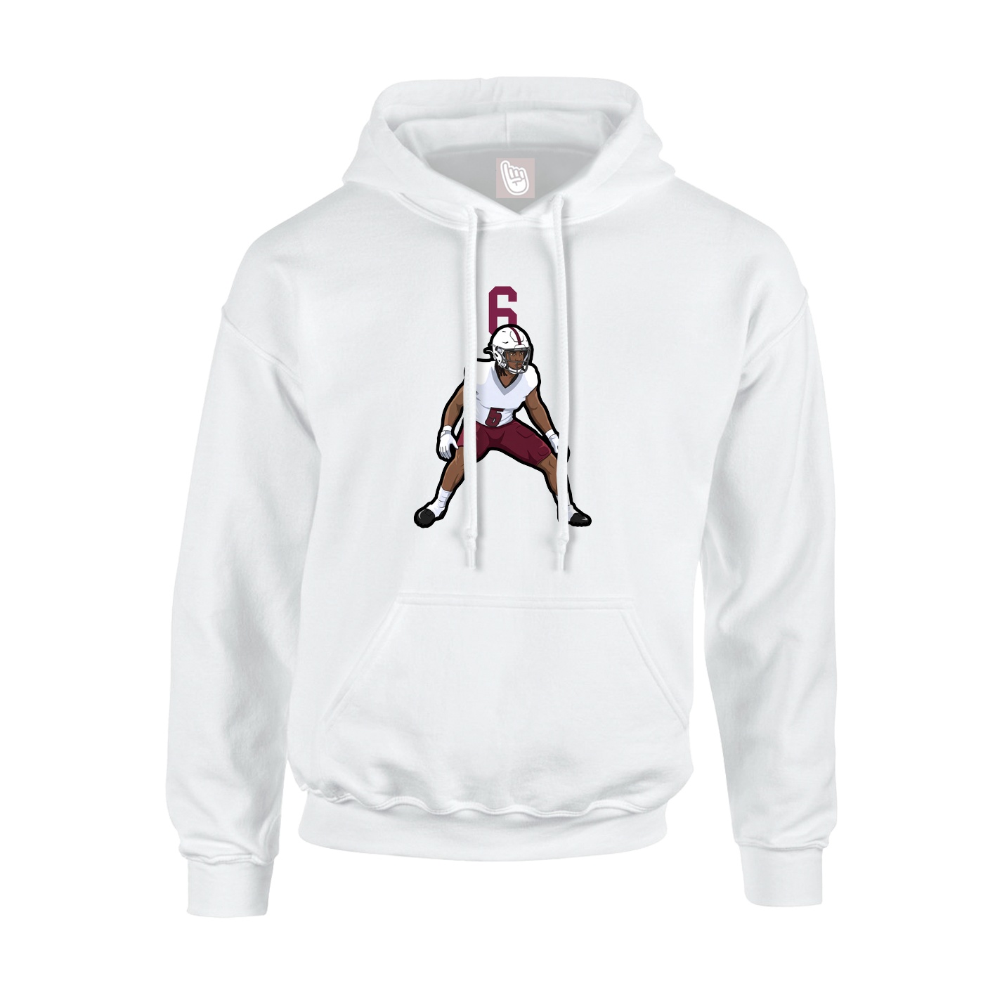 Hoodie — Number Top in White