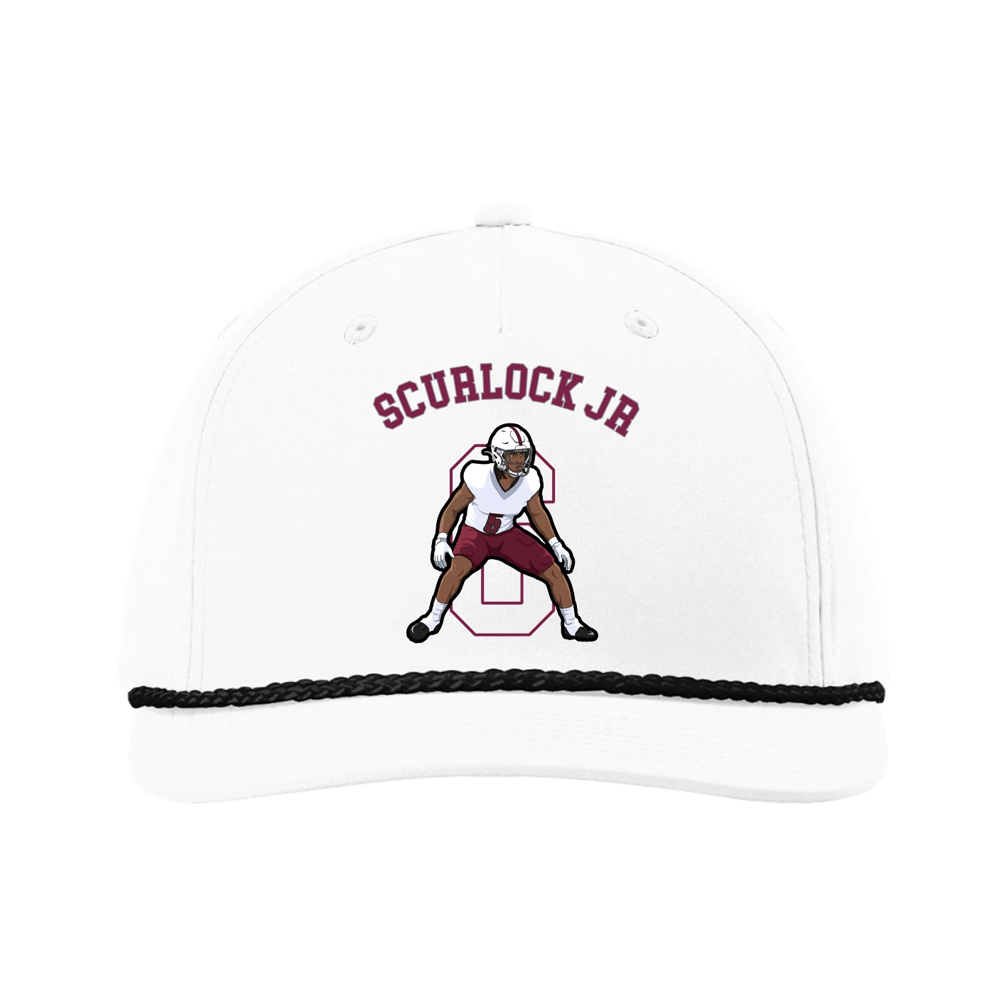 Five-Panel Classic Rope Cap — Shirsey Arch in White