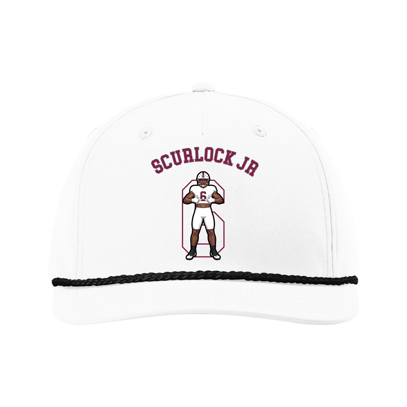 Five-Panel Classic Rope Cap — Shirsey Arch in White