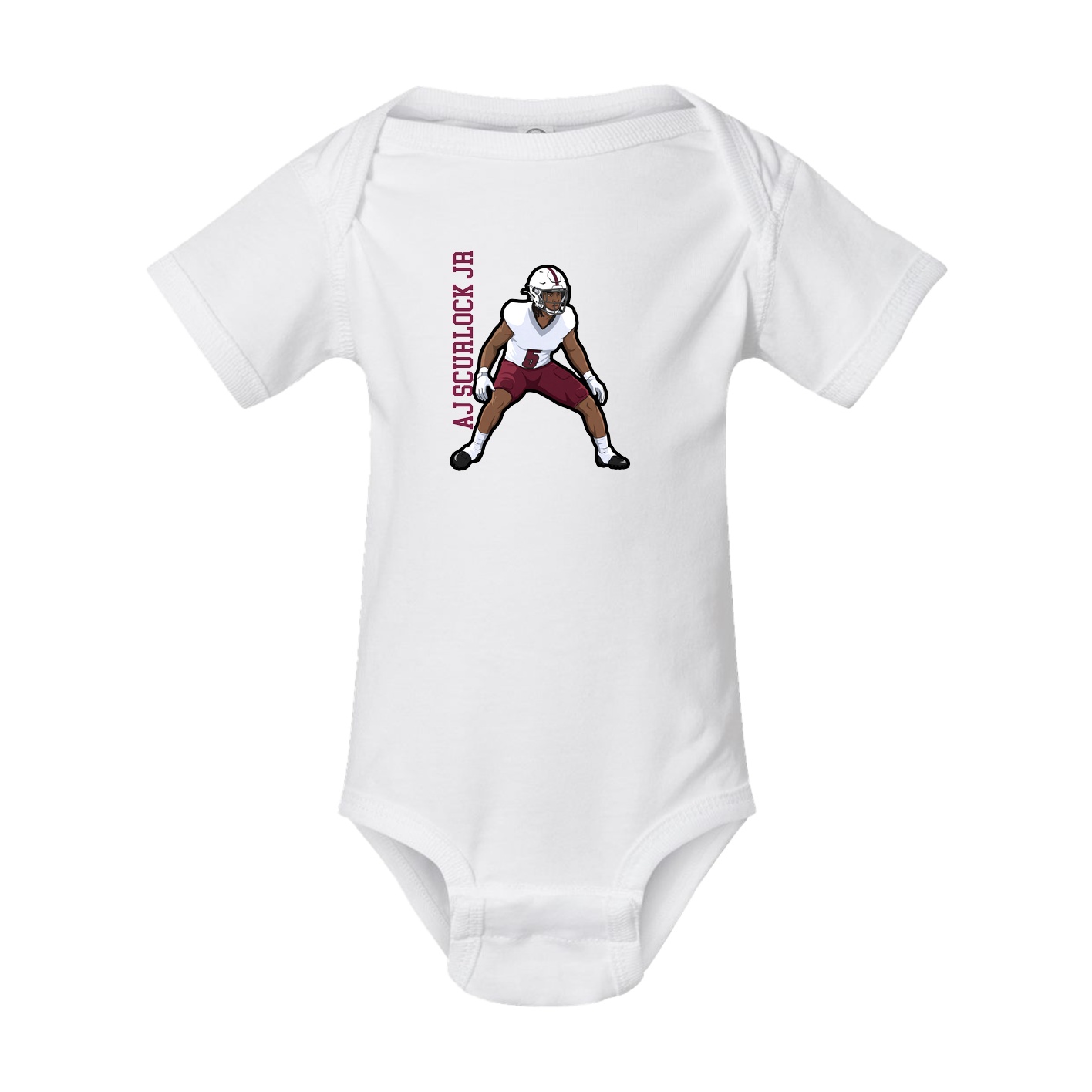 Baby Onesie — Name Vertical in White