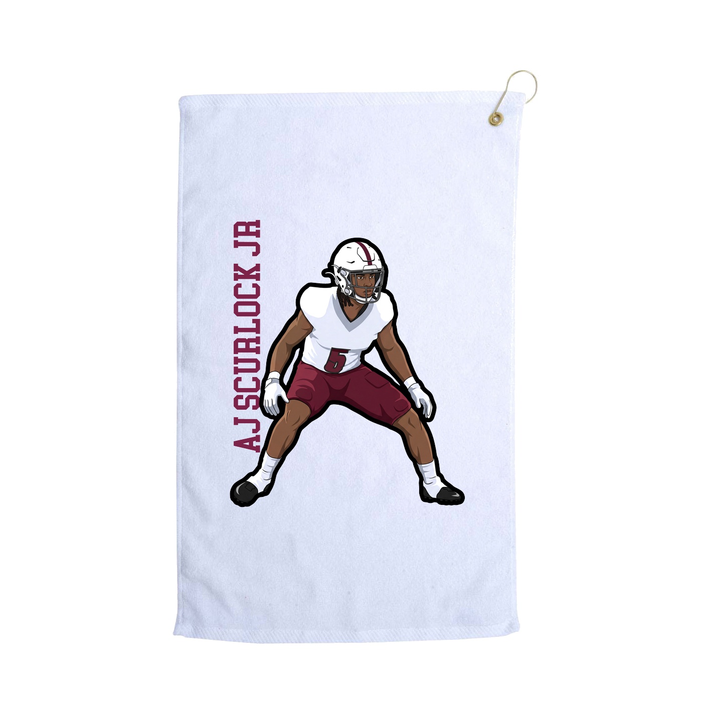 Golf Towel — Name Vertical in White