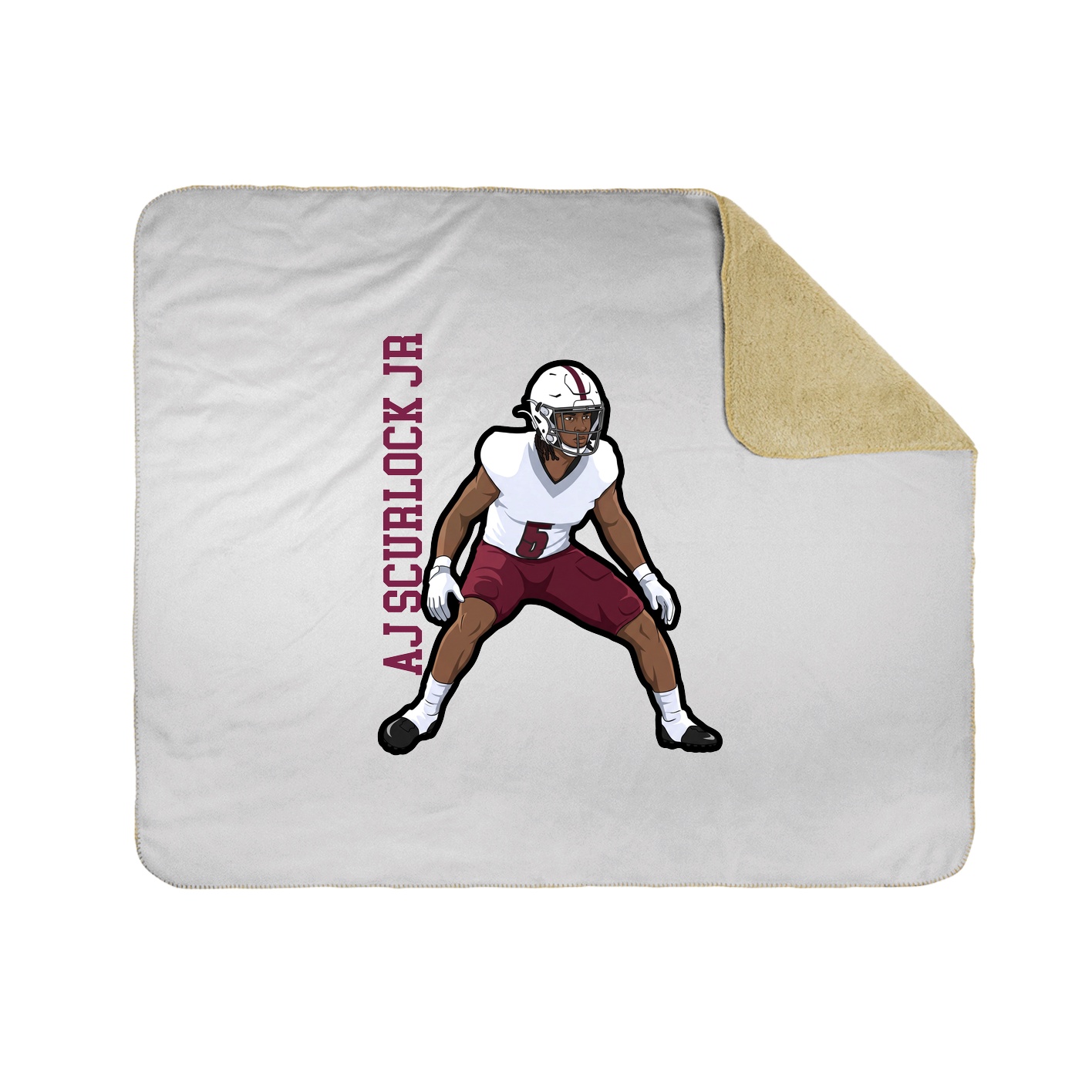 Throw Blanket — Name Vertical in White