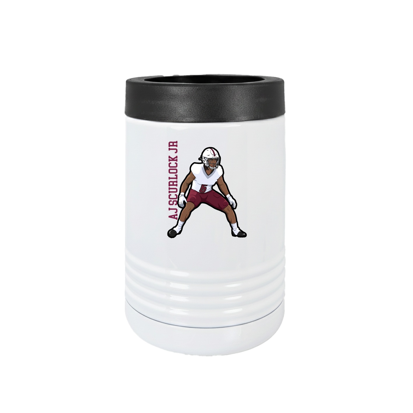 Beverage Holder — Name Vertical in White