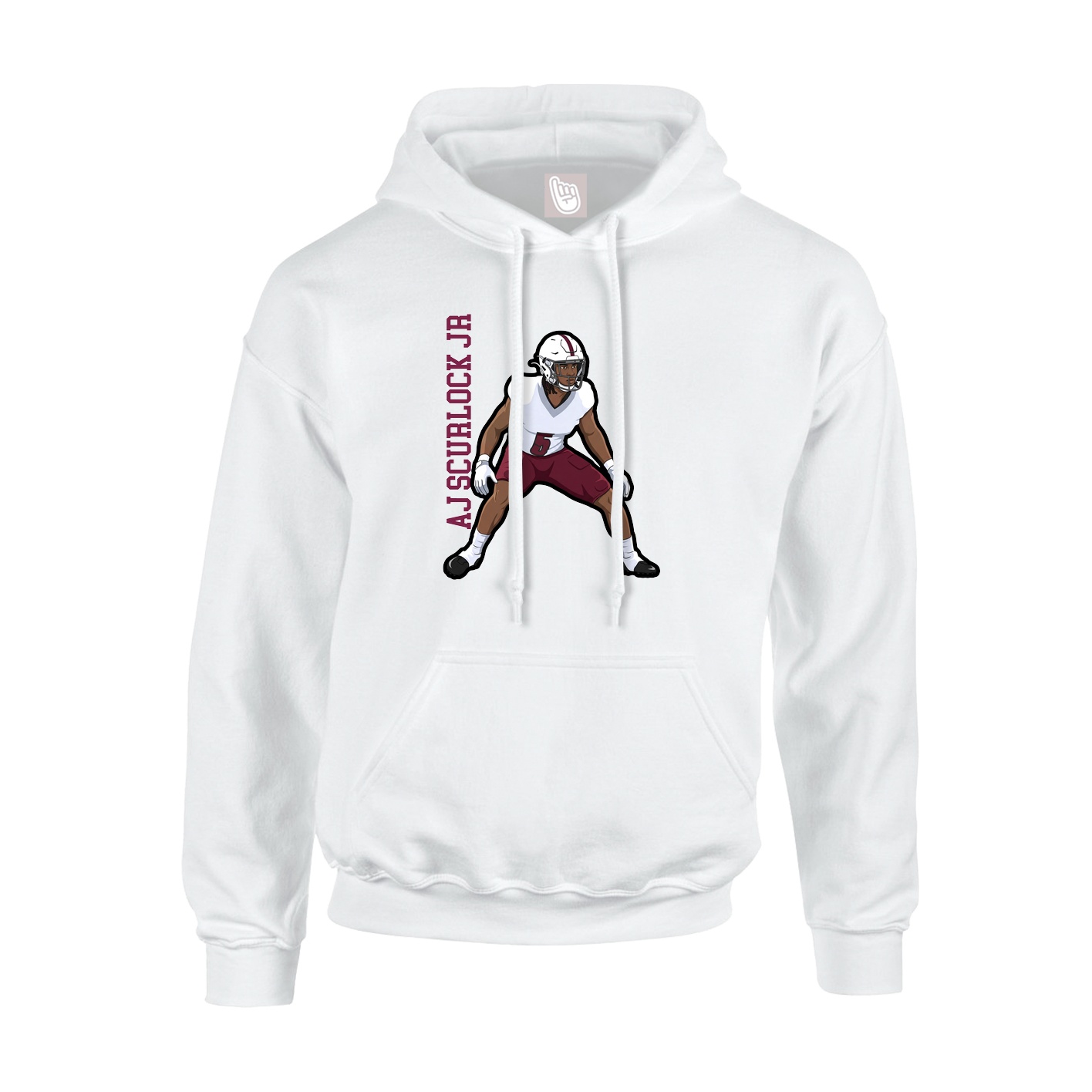Youth Hoodie — Name Vertical in White