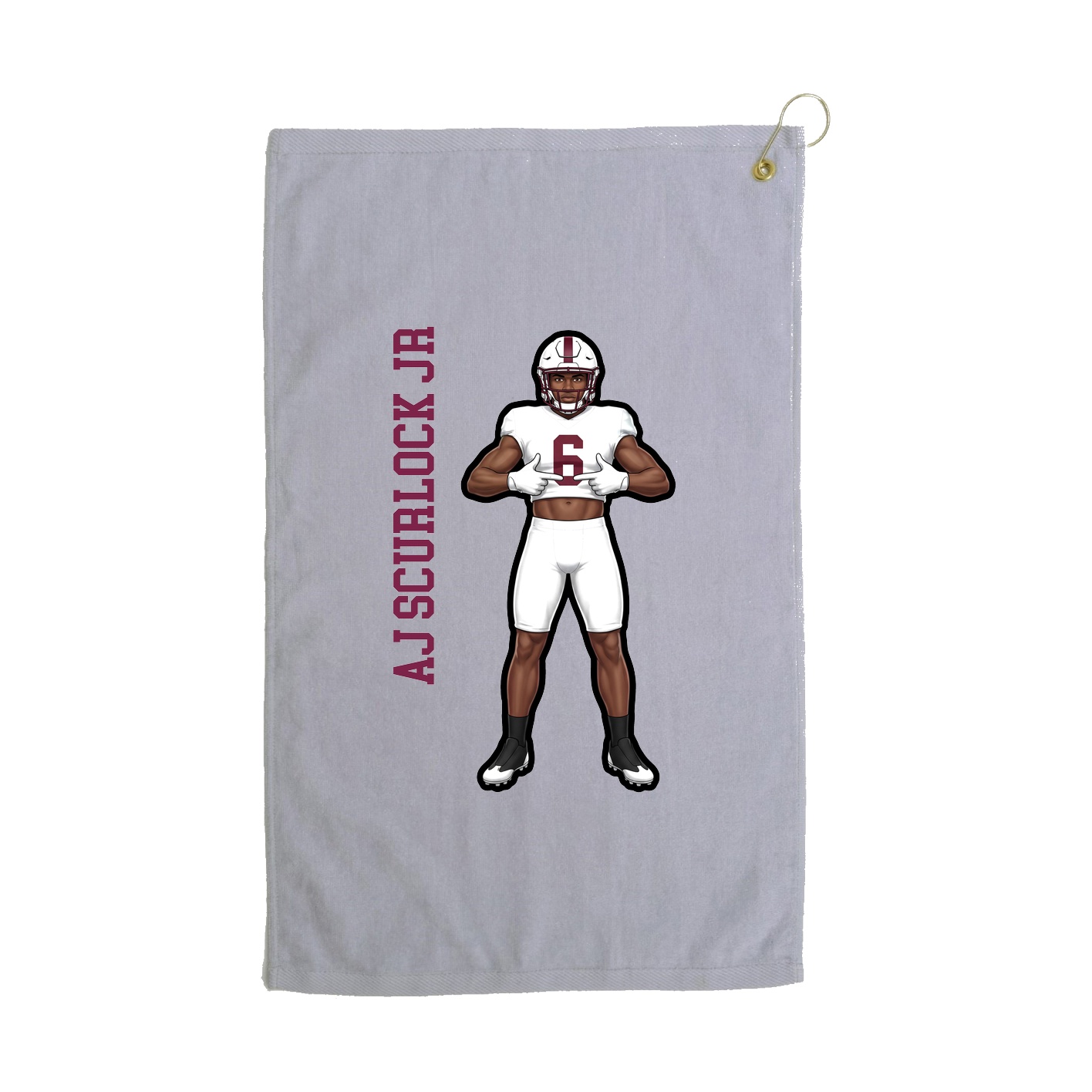Golf Towel — Name Vertical in Grey