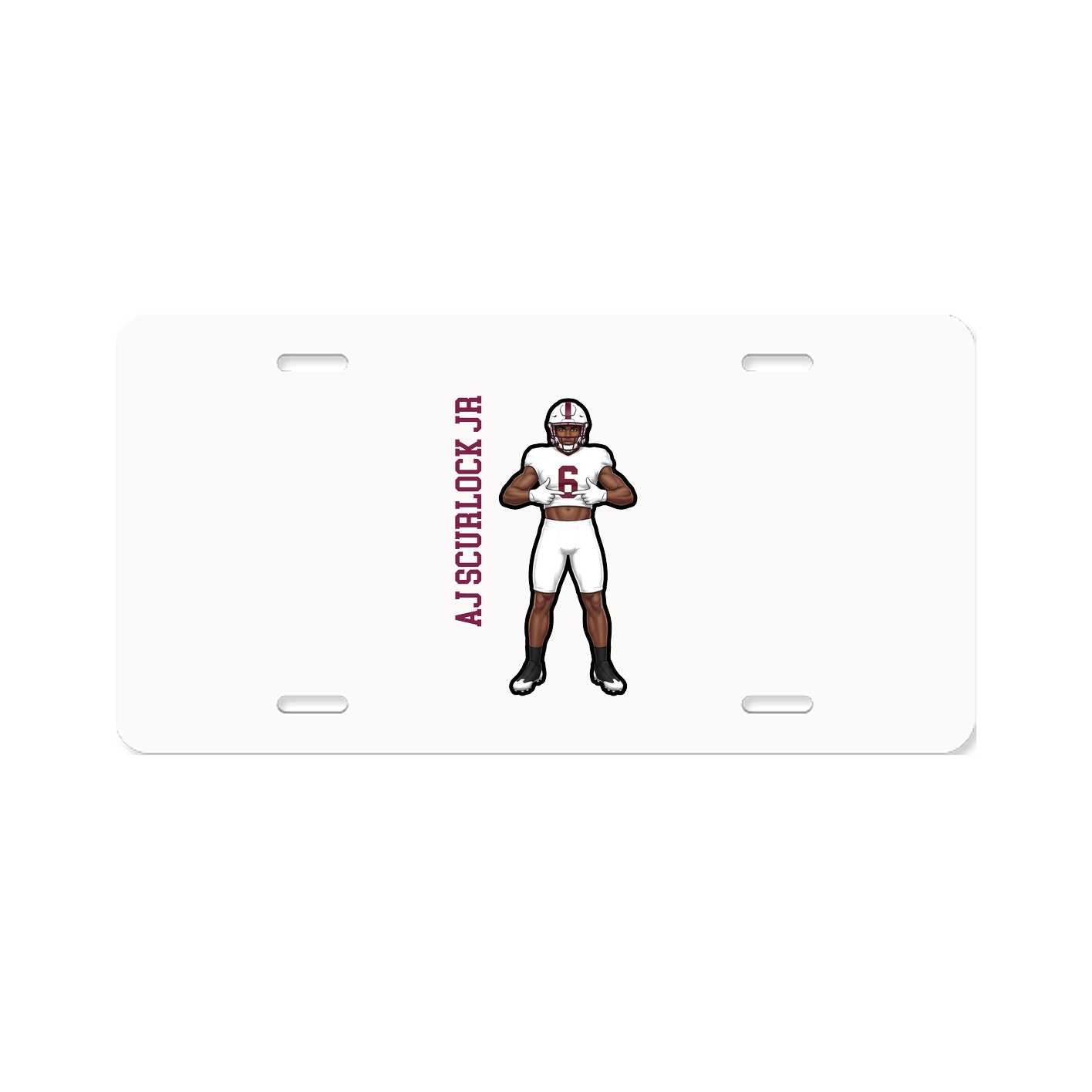 License Plate — Name Vertical in Classic