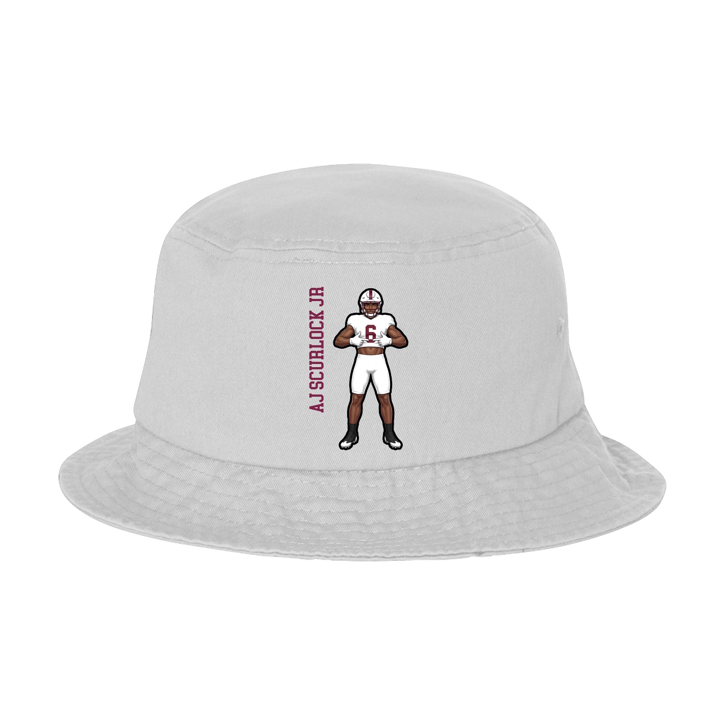 Bucket Cap — Name Vertical in White
