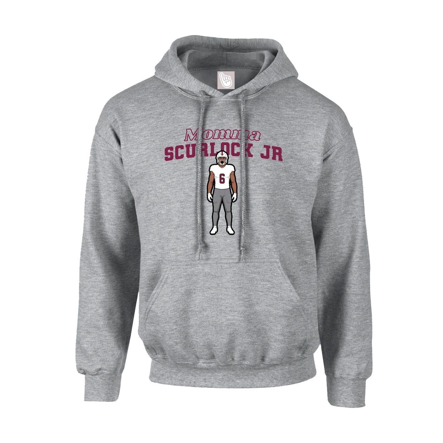 Youth Hoodie — Mothers Day Block in Grey