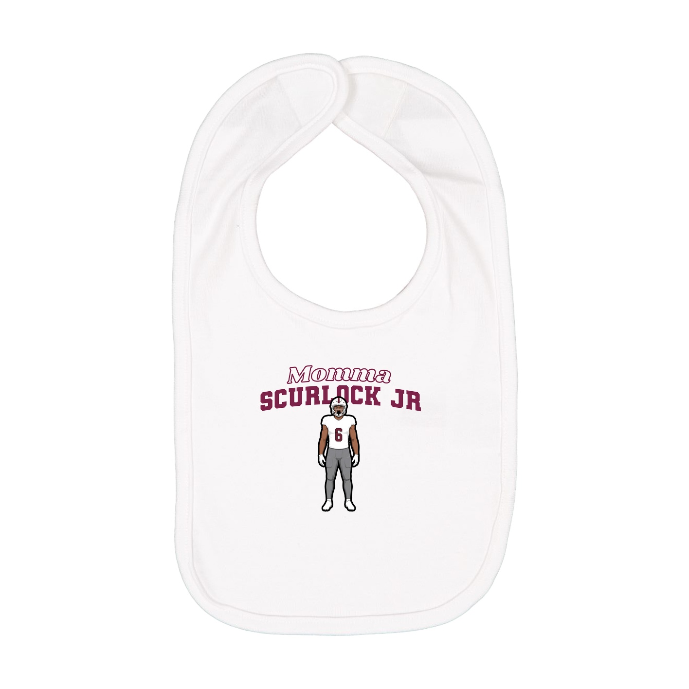 Infant Bib — Mothers Day Block in White
