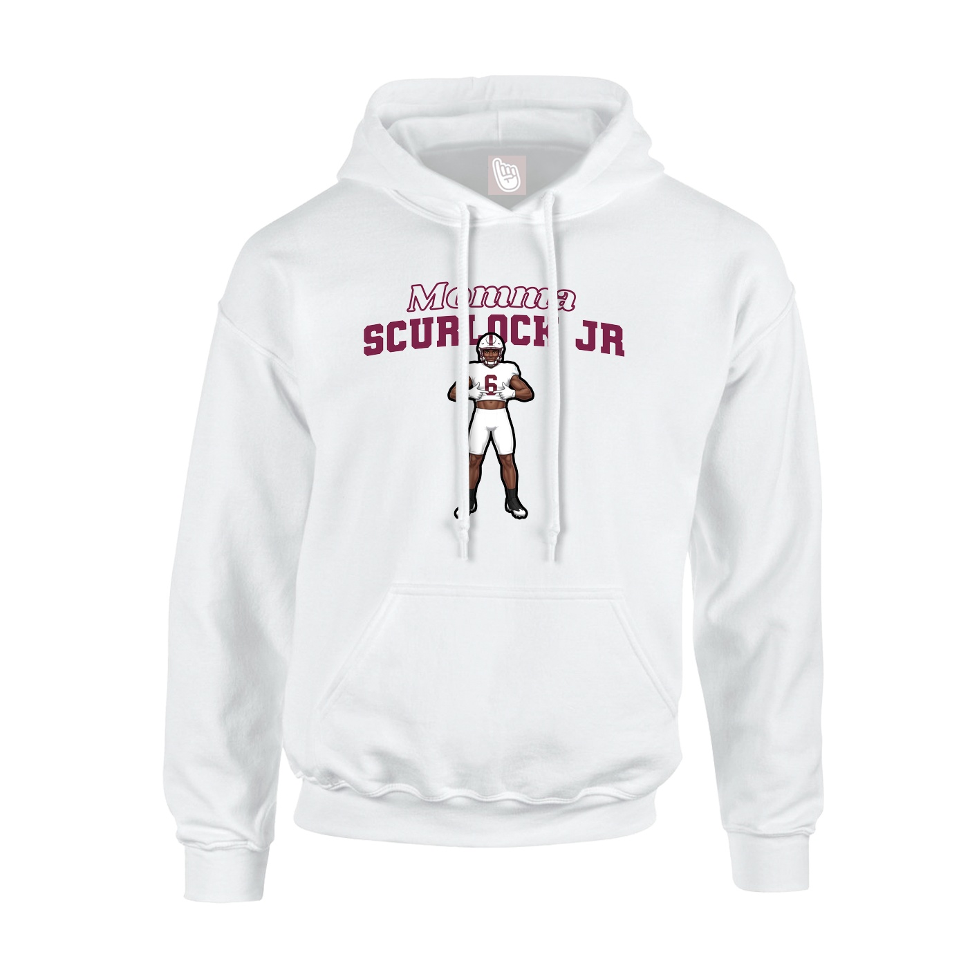 Youth Hoodie — Mothers Day Block in White