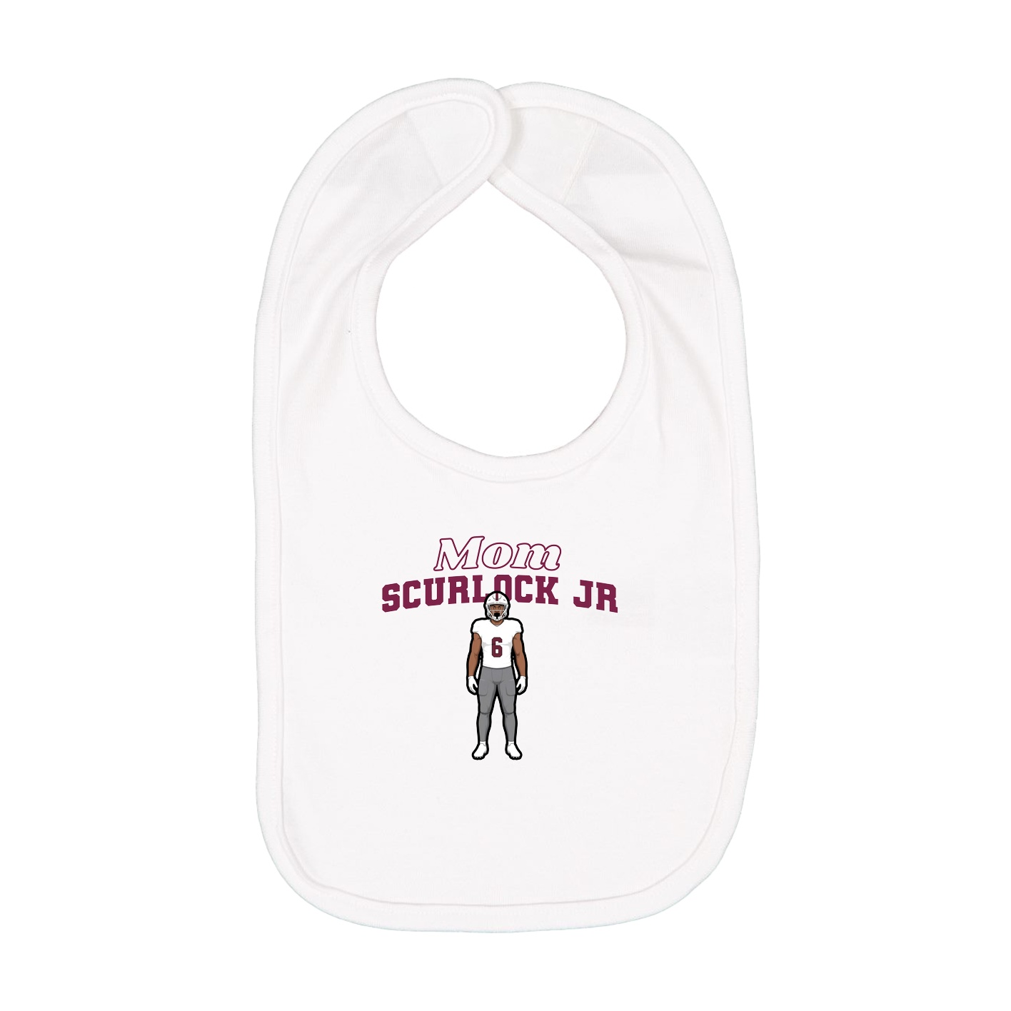 Infant Bib — Mothers Day Block in White