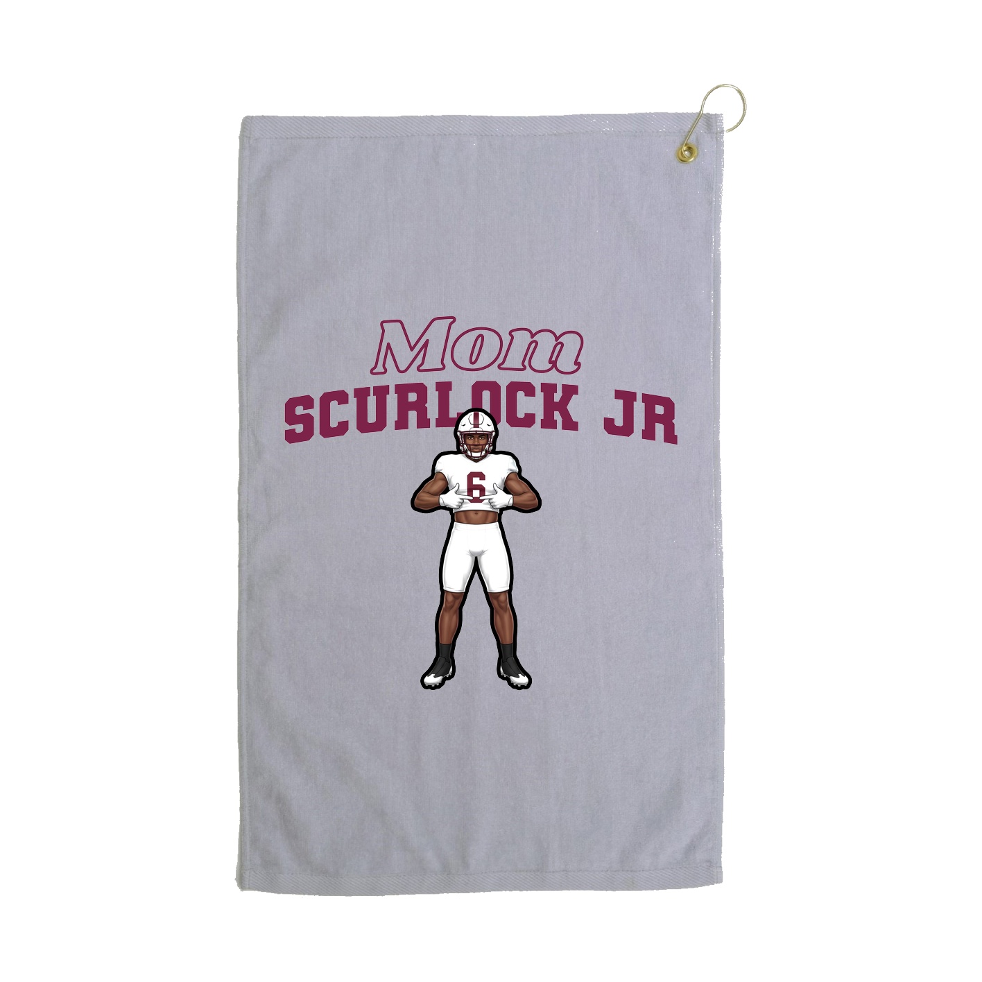 Golf Towel — Mothers Day Block in Grey