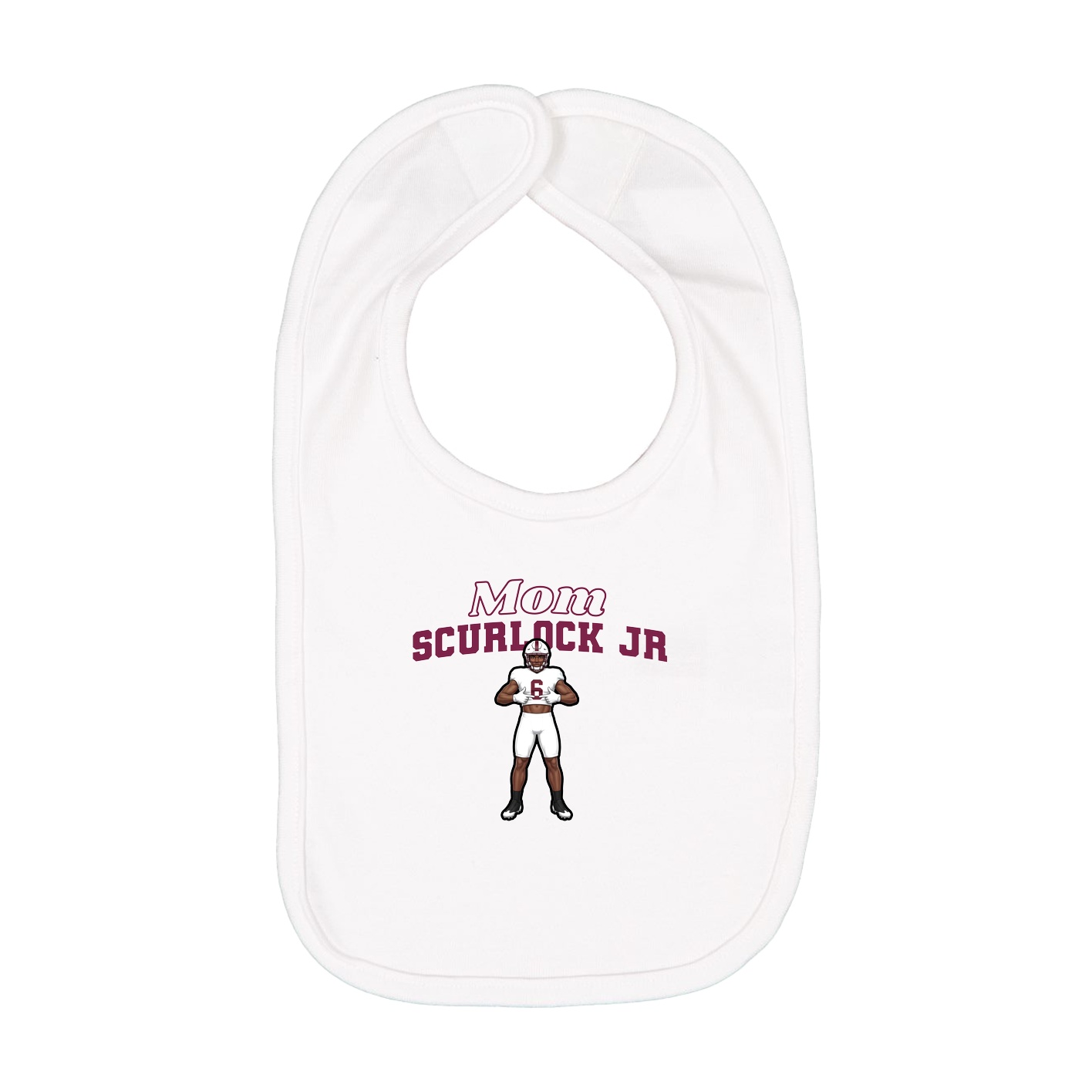 Infant Bib — Mothers Day Block in White