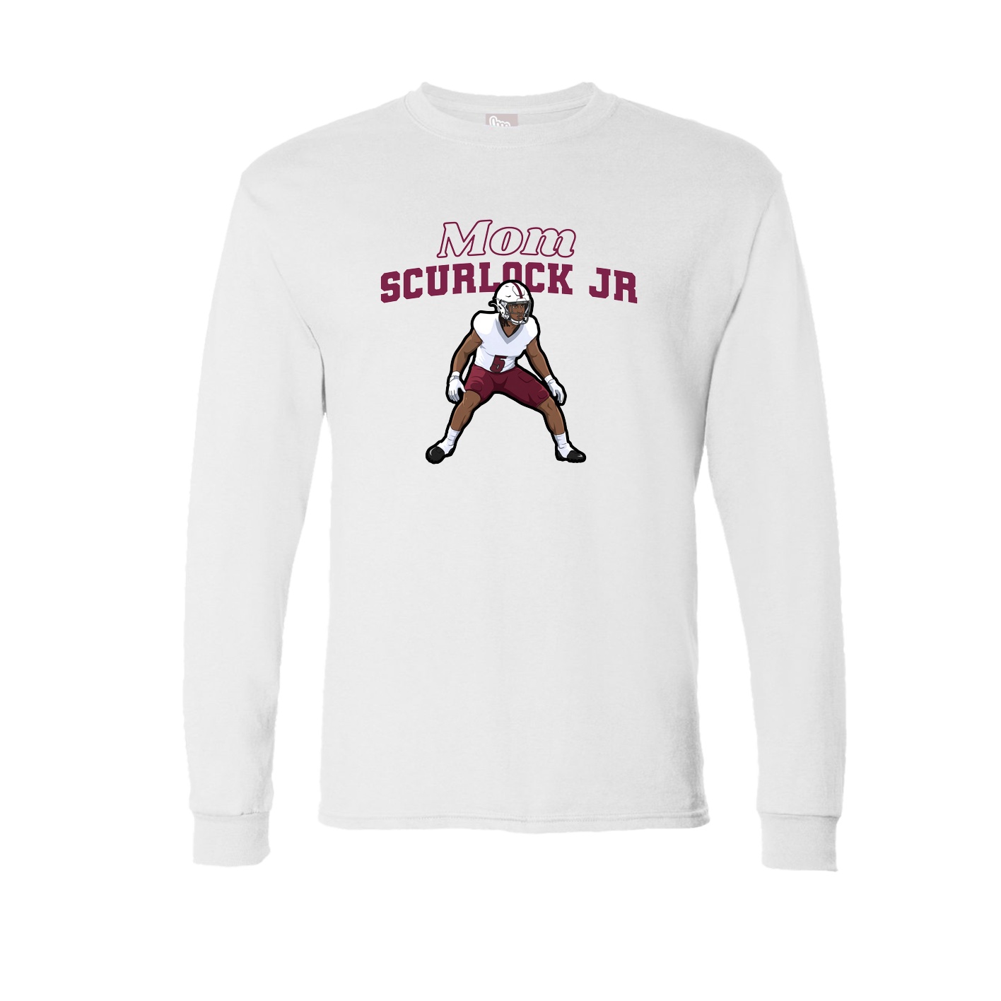 Long Sleeve Tee — Mothers Day Block in White