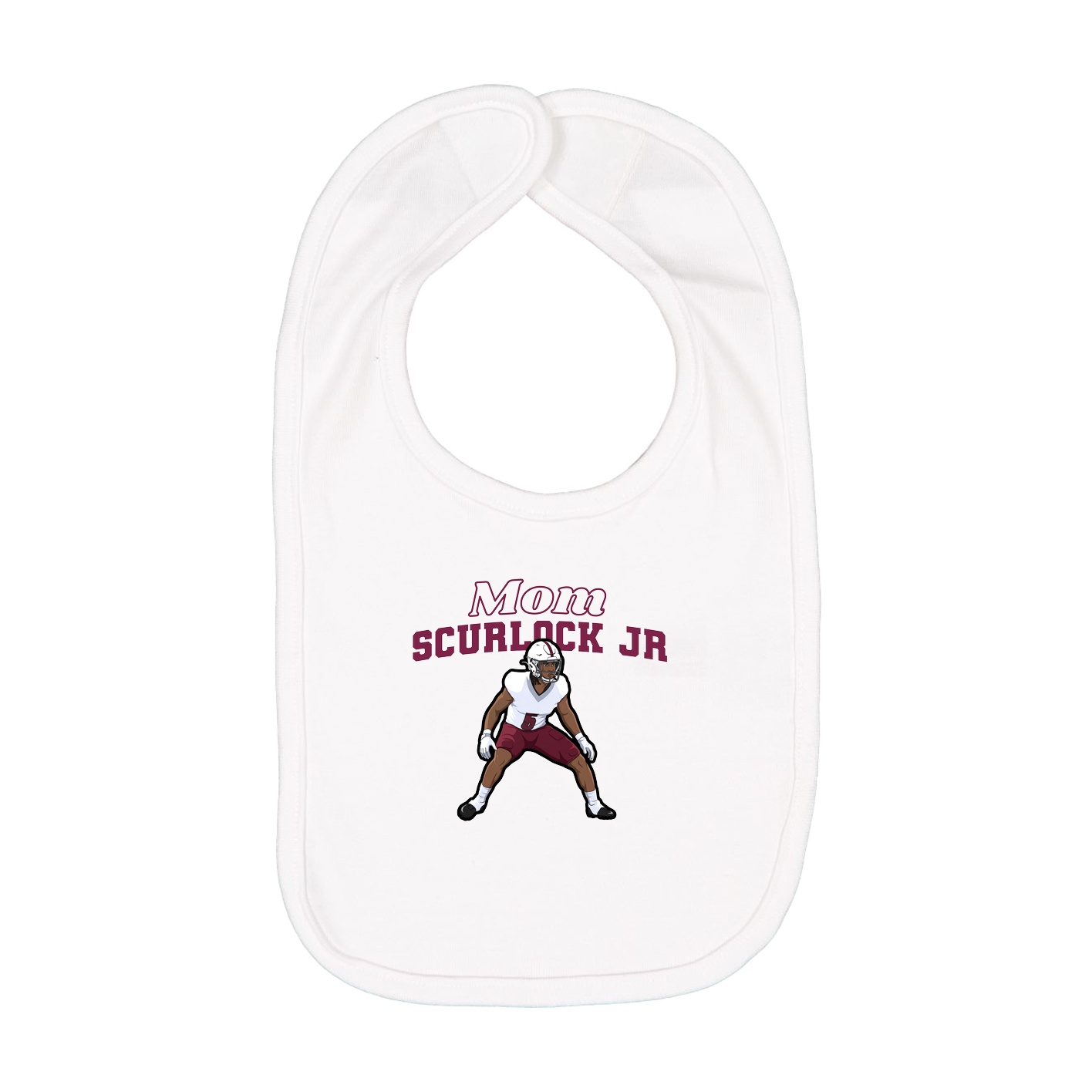 Infant Bib — Mothers Day Block in White