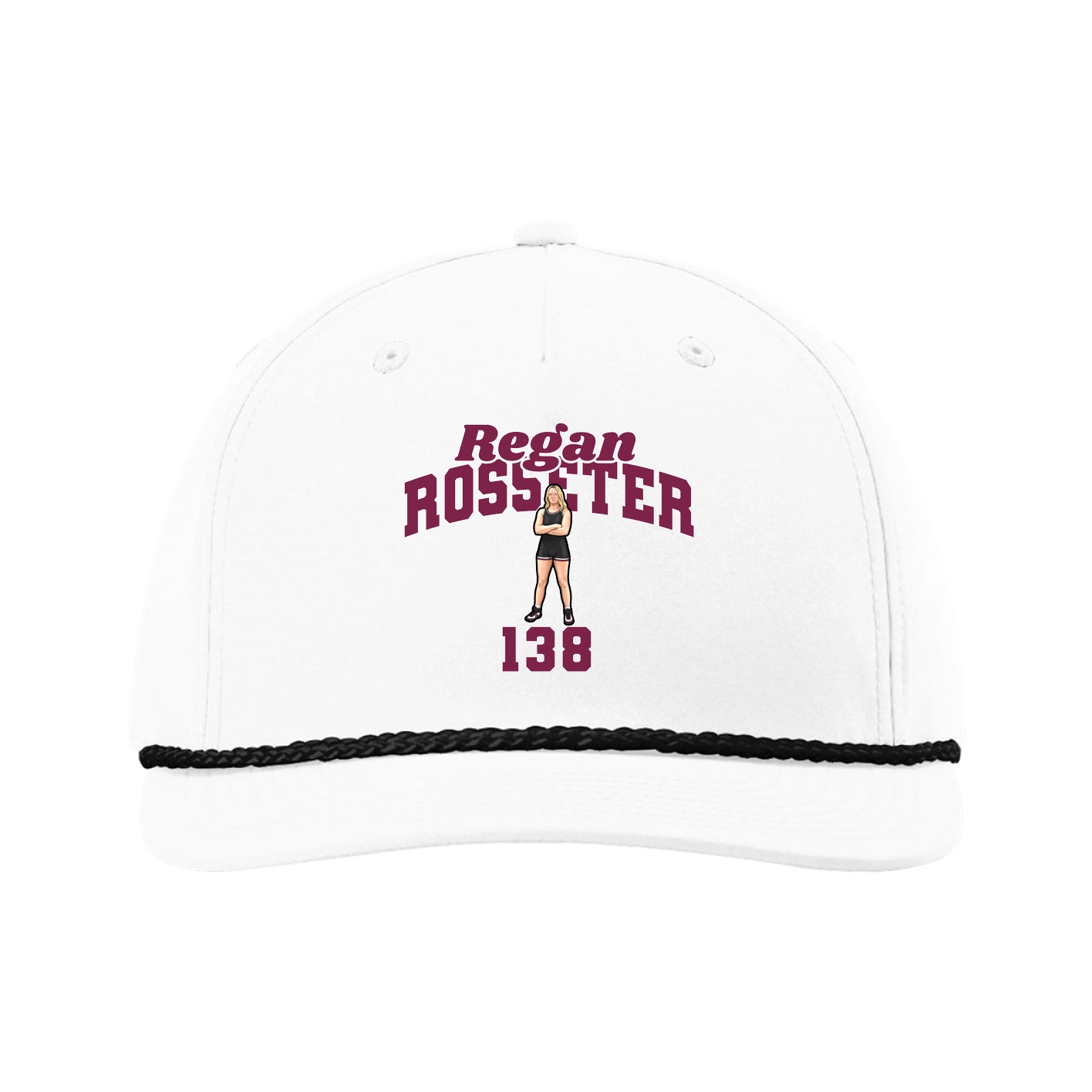 Five-Panel Classic Rope Cap — Signature Arch in White