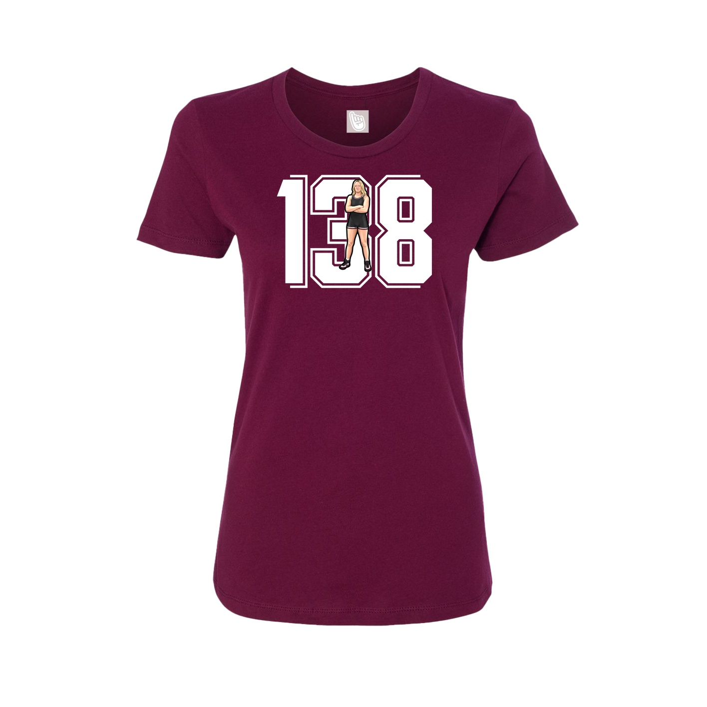 Womens Tee — Number in Maroon