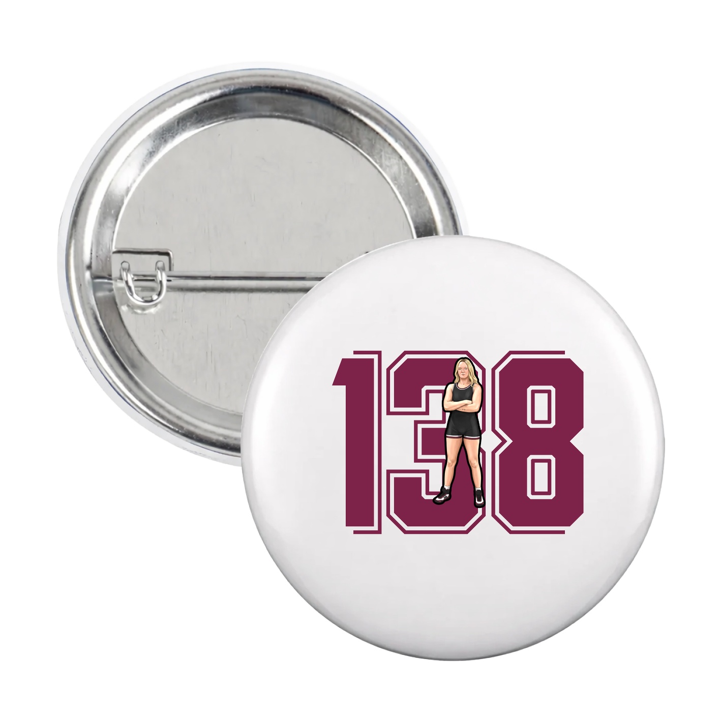 Game Day Button — Number in White