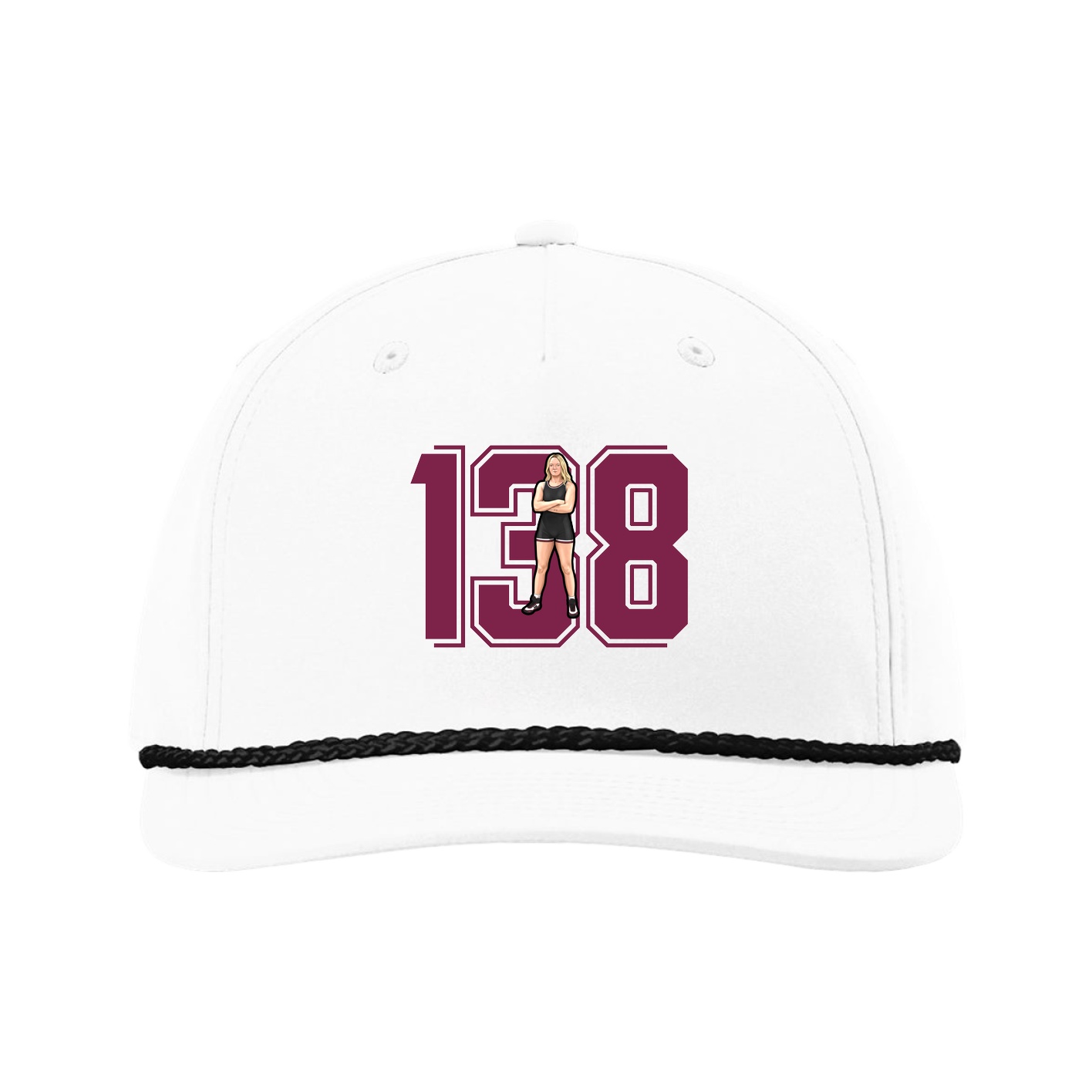 Five-Panel Classic Rope Cap — Number in White