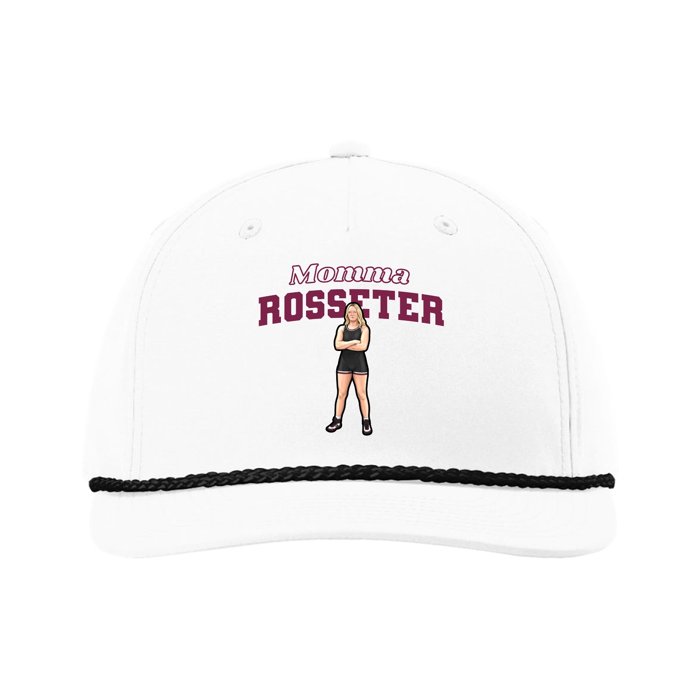 Five-Panel Classic Rope Cap — Mothers Day Block in White