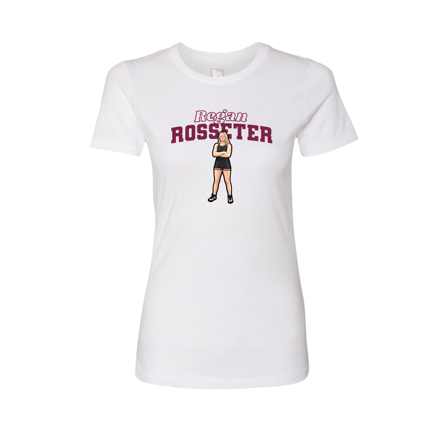 Womens Tee — Name Arch in White
