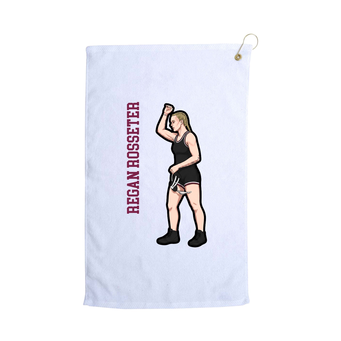 Golf Towel — Name Vertical in White