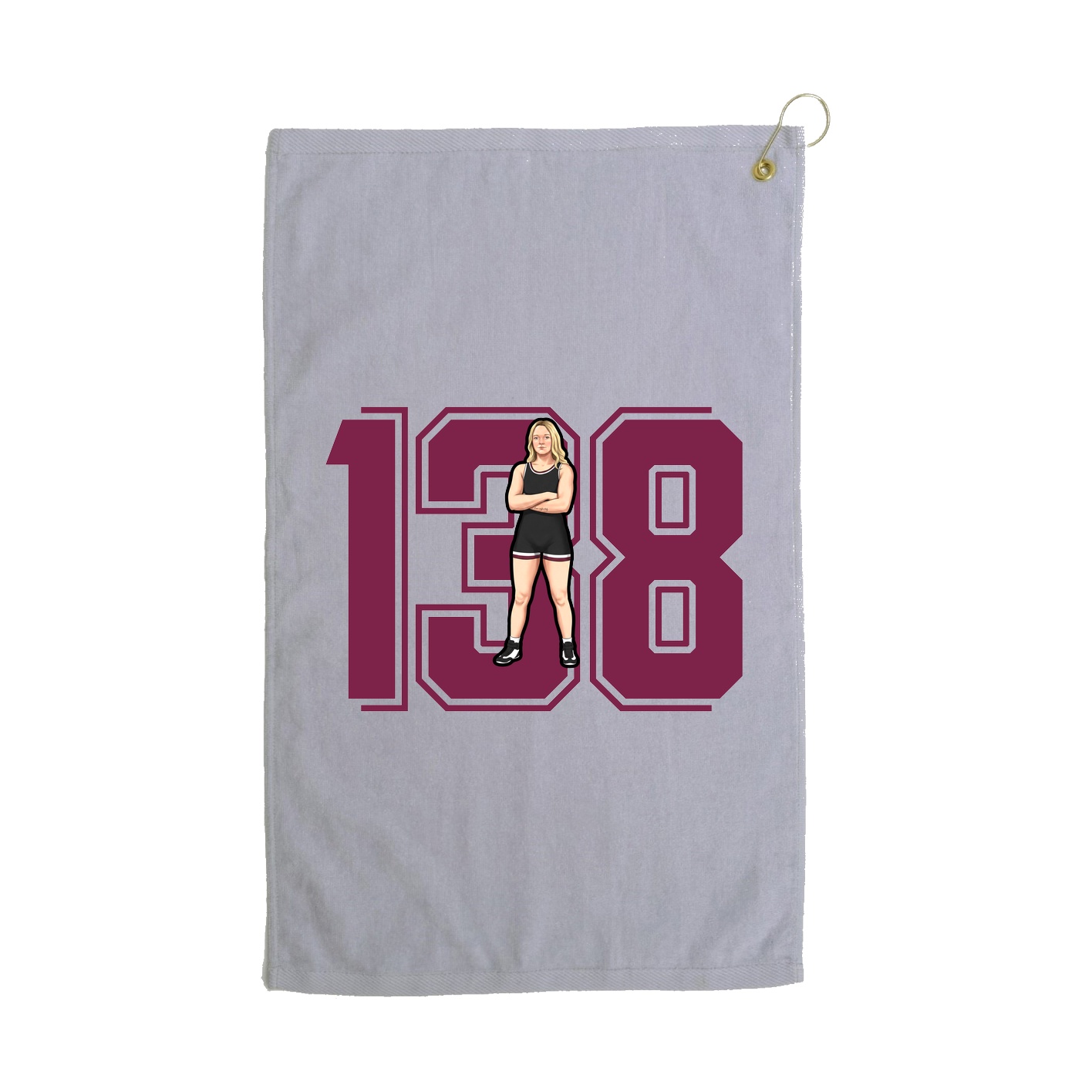 Golf Towel — Number in Grey