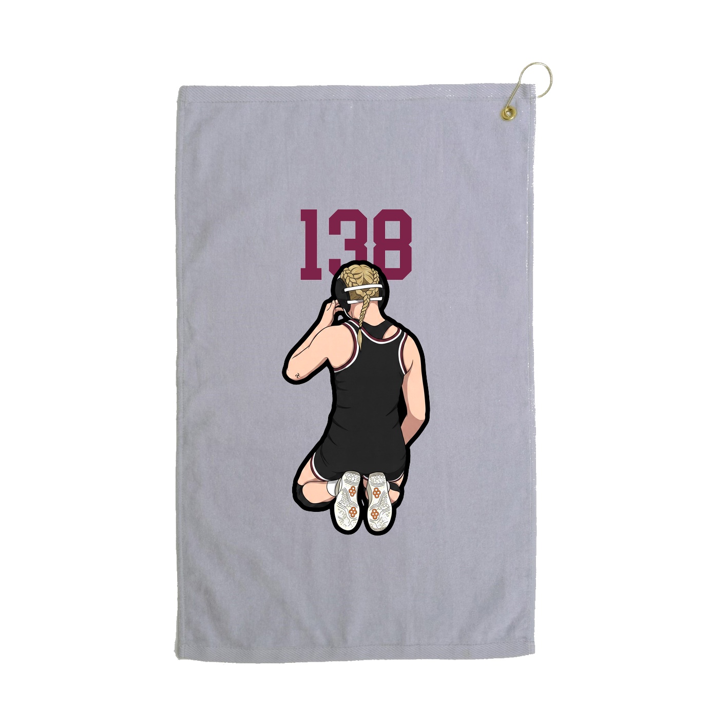 Golf Towel — Number Top in Grey
