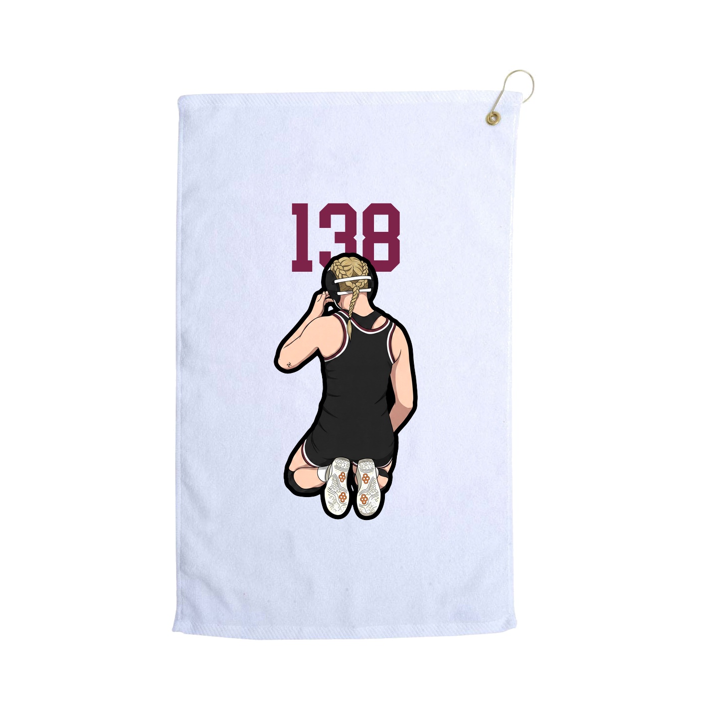 Golf Towel — Number Top in White