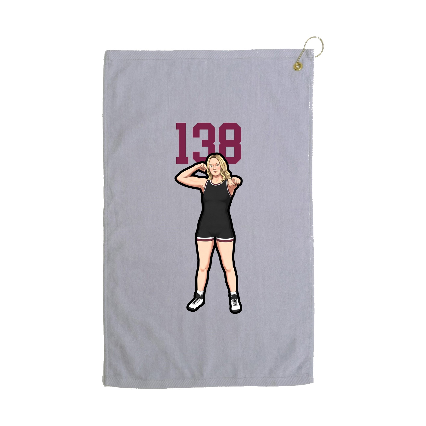 Golf Towel — Number Top in Grey