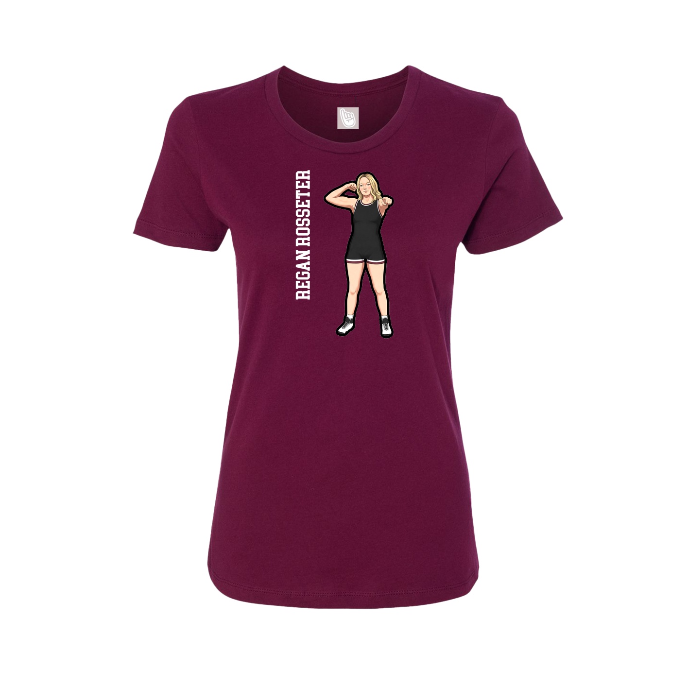 Womens Tee — Name Vertical in Maroon