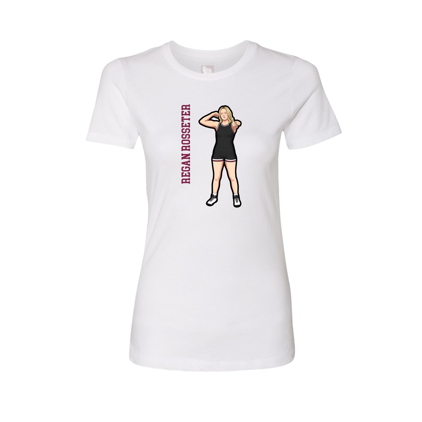 Womens Tee — Name Vertical in White