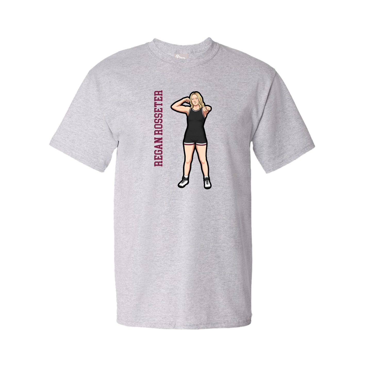Youth Tee — Name Vertical in Grey