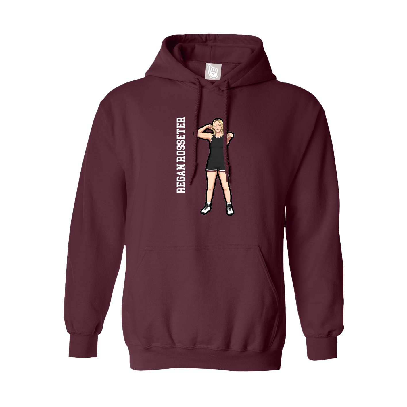 Hoodie — Name Vertical in Maroon