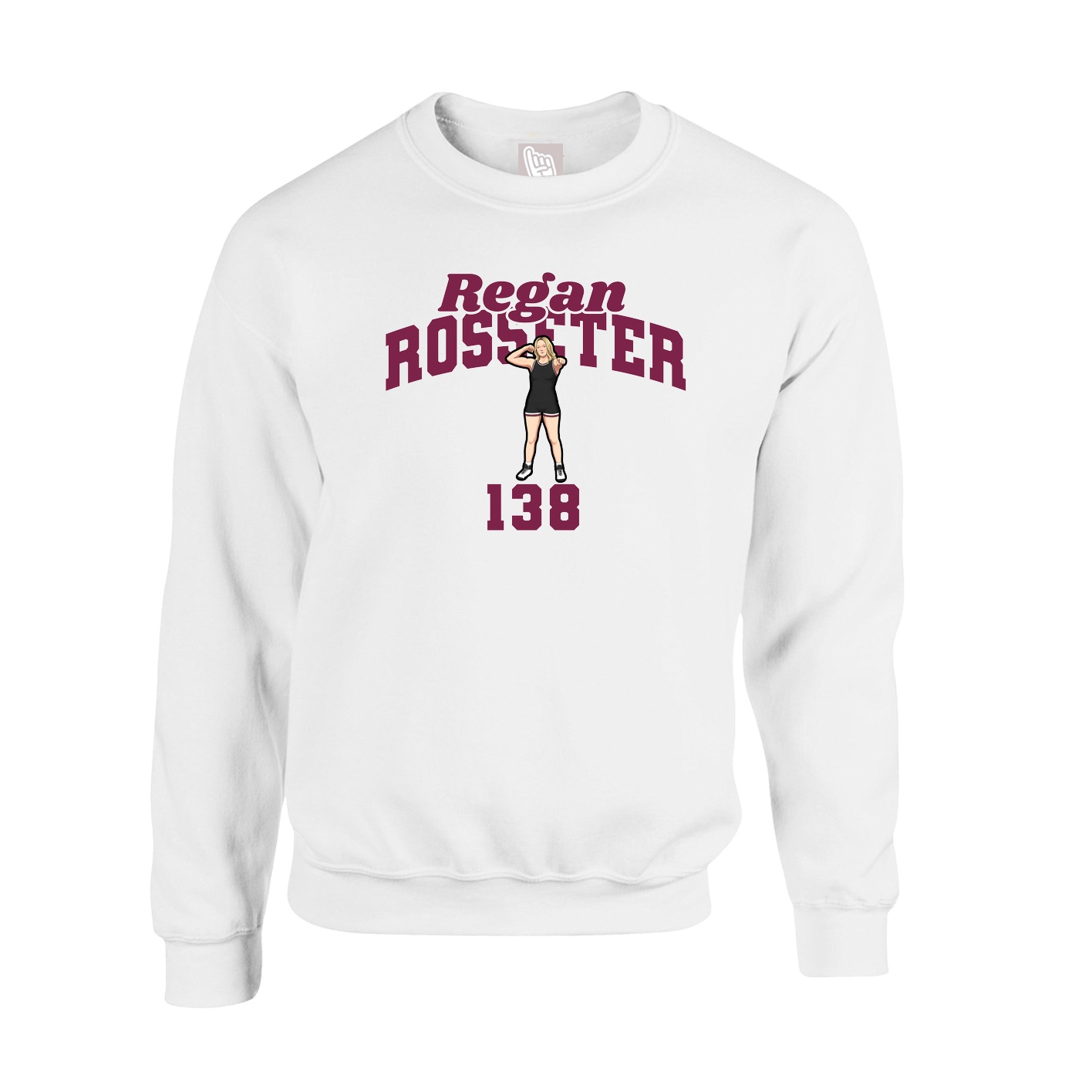 Fleece Crew — Signature Arch in White