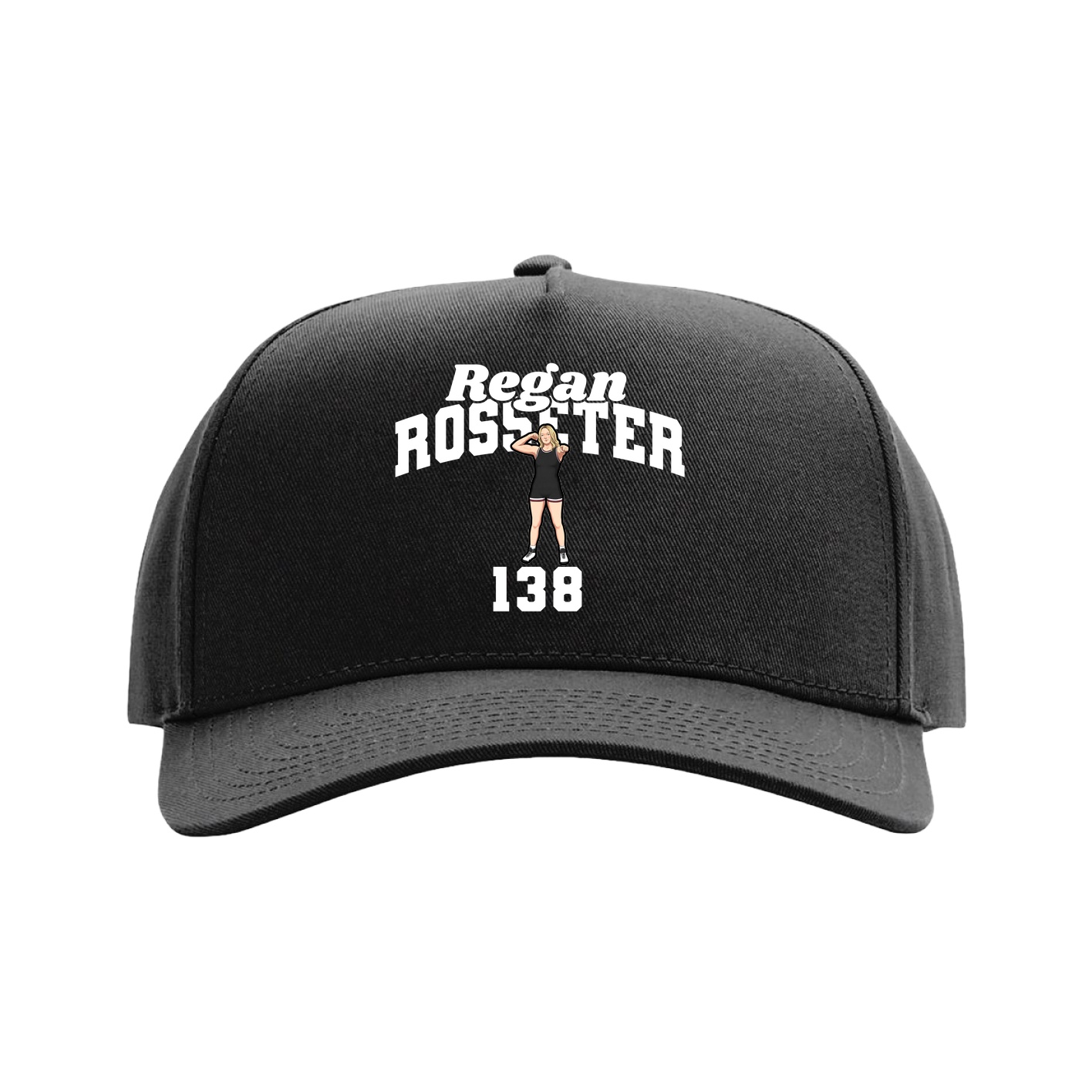 Full Fabric Five-Panel Champ Cap — Signature Arch in Black