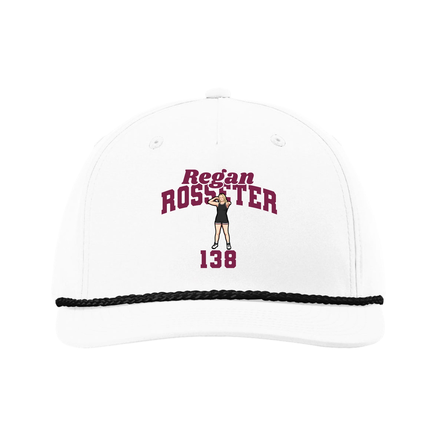 Five-Panel Classic Rope Cap — Signature Arch in White