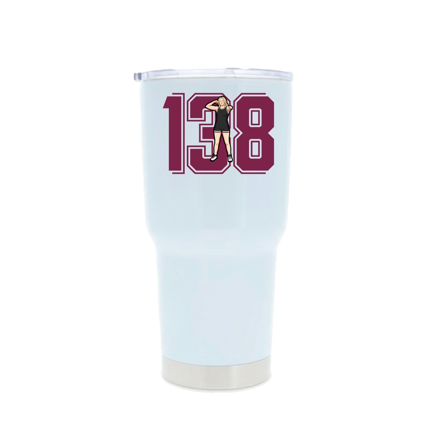 30oz Stainless Steel Tumbler — Number in White