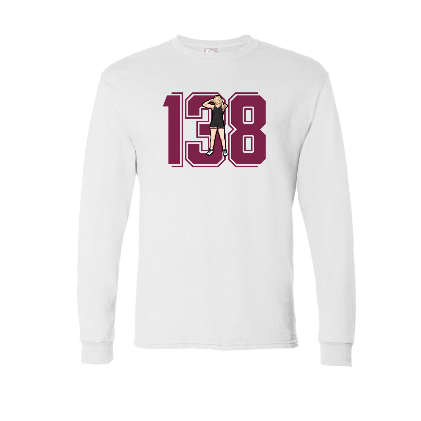 Long Sleeve Tee — Number in White