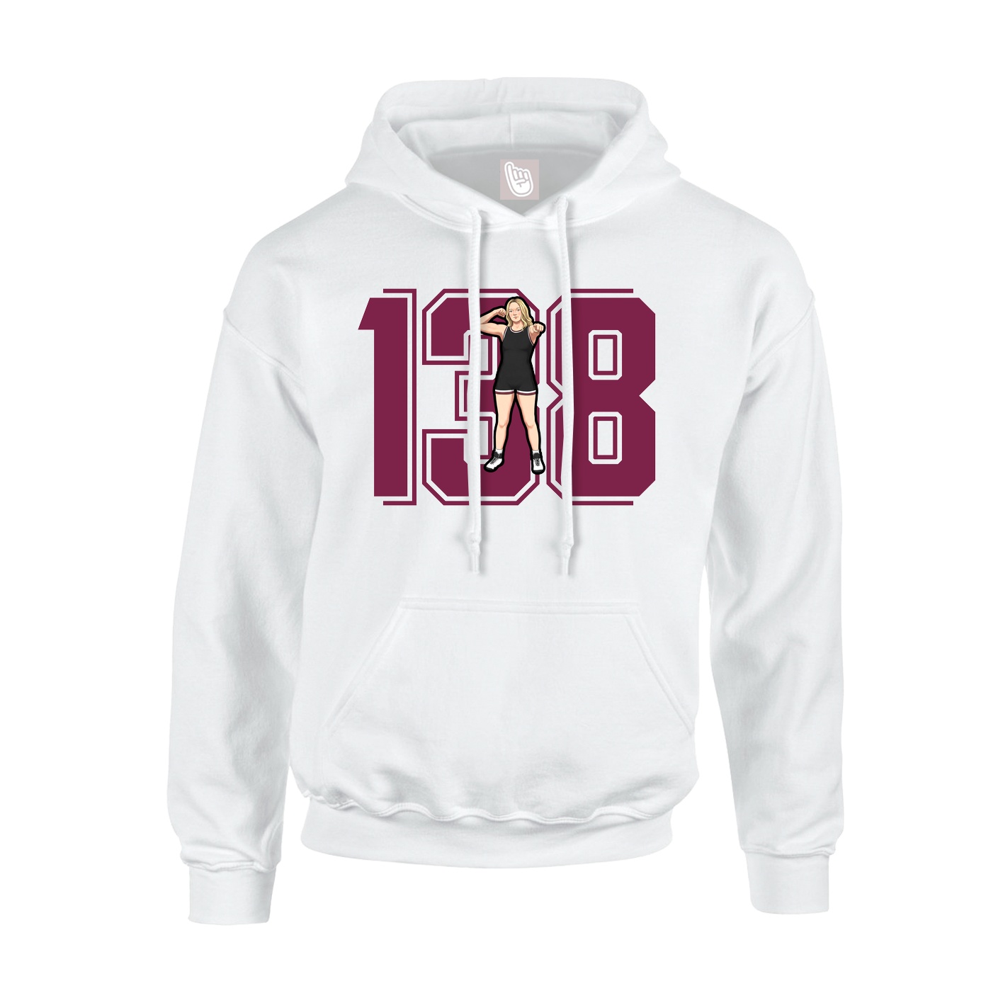 Hoodie — Number in White