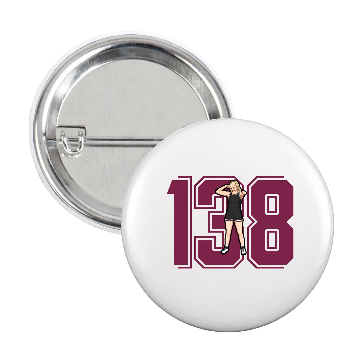 Game Day Button — Number in White