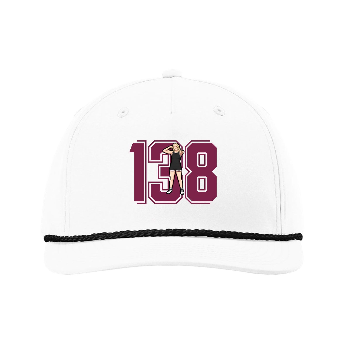 Five-Panel Classic Rope Cap — Number in White