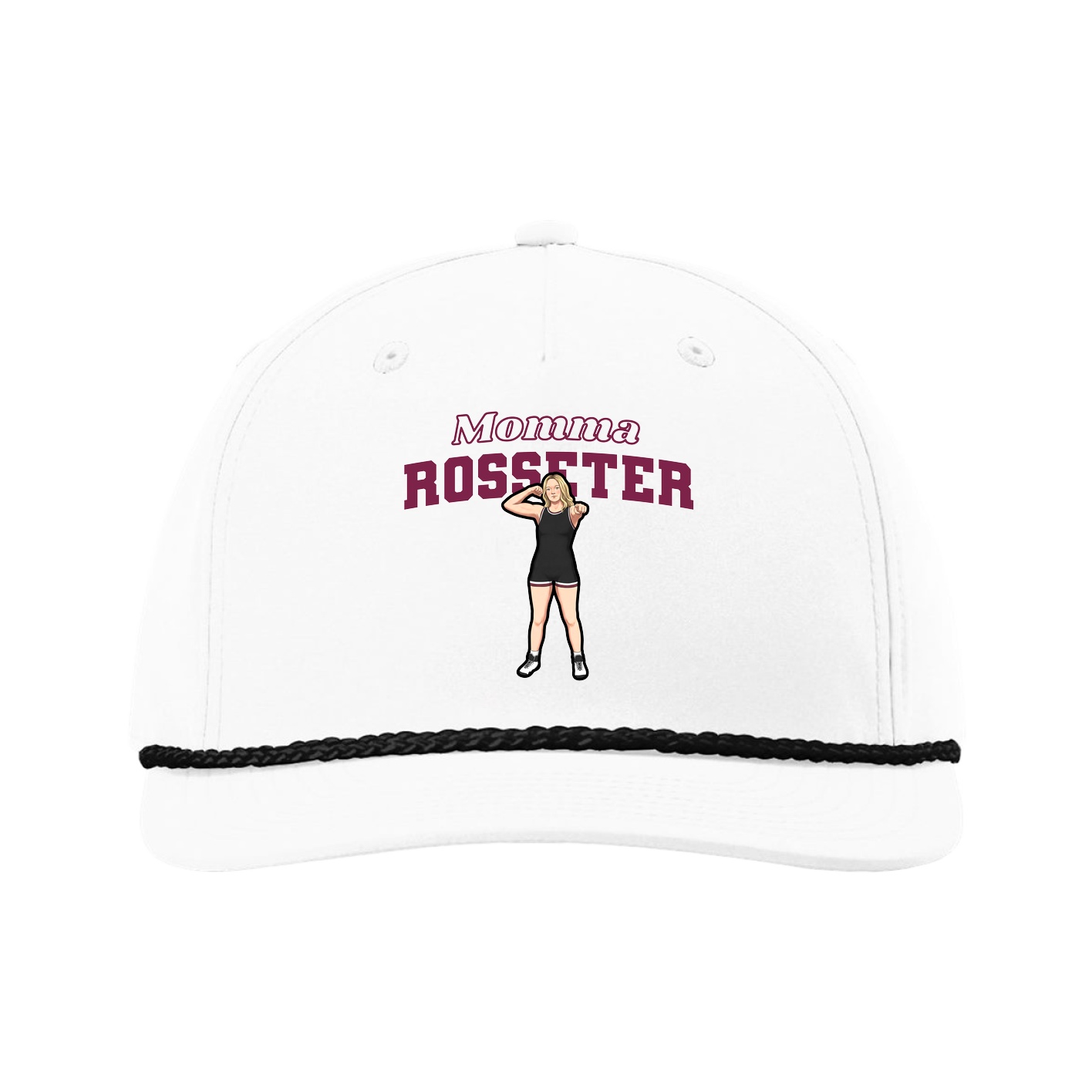 Five-Panel Classic Rope Cap — Mothers Day Block in White