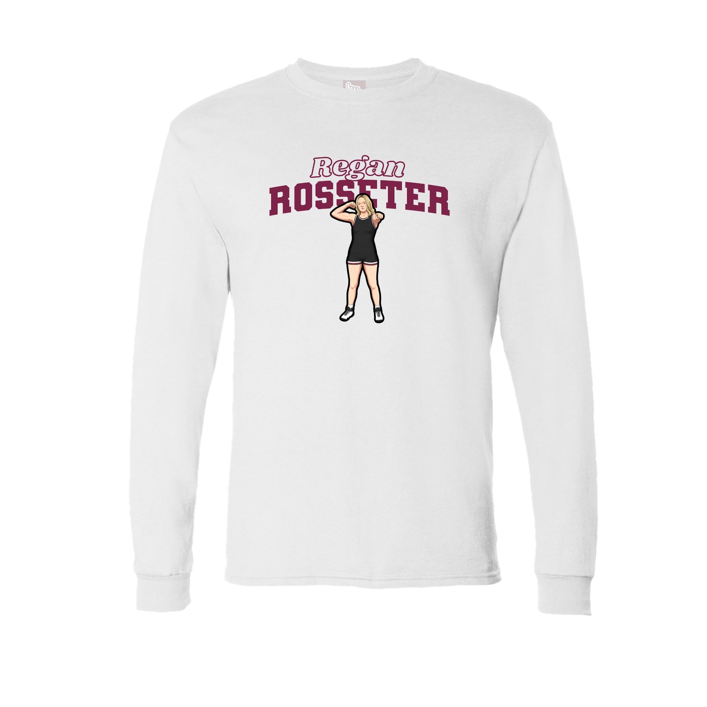 Long Sleeve Tee — Name Arch in White