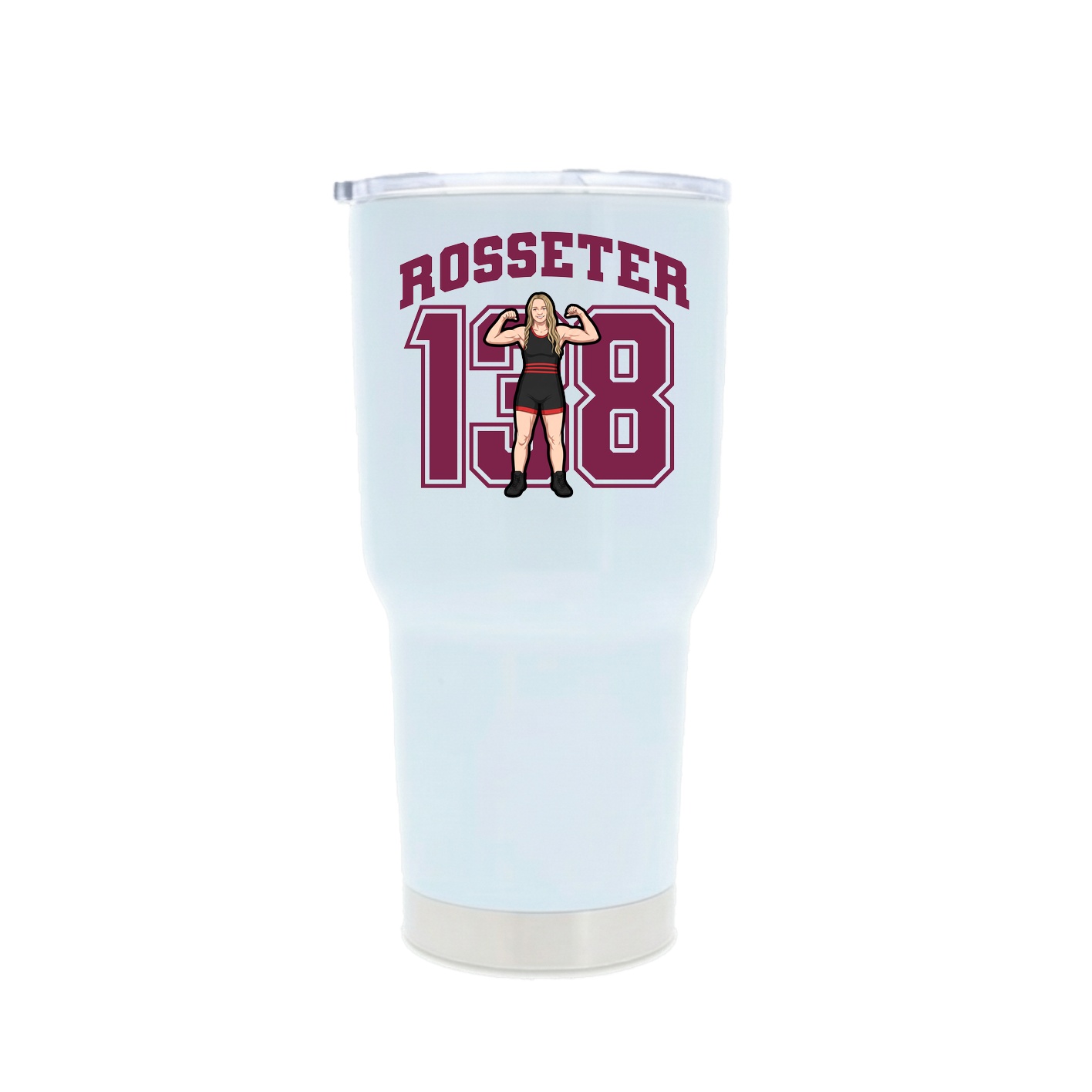30oz Stainless Steel Tumbler — Number in White