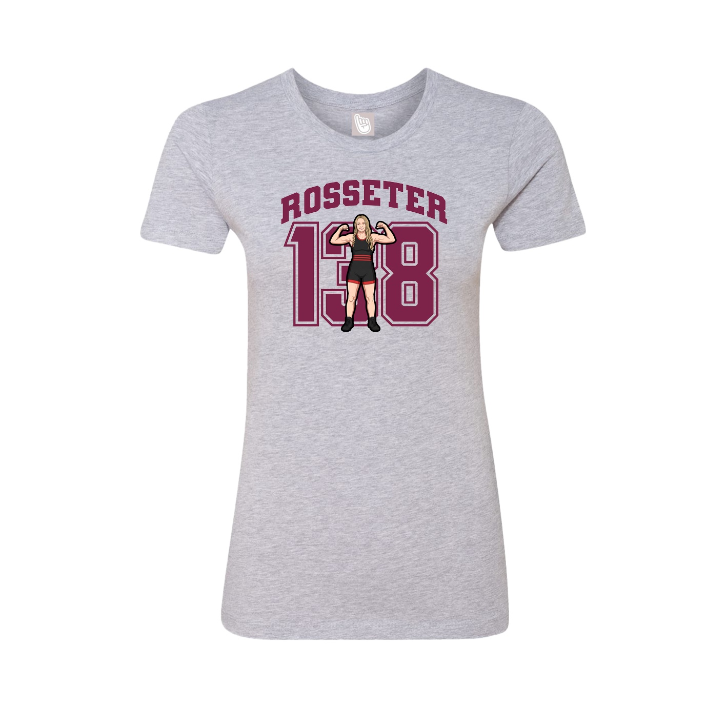 Fitted Women's Tee — Number in Grey