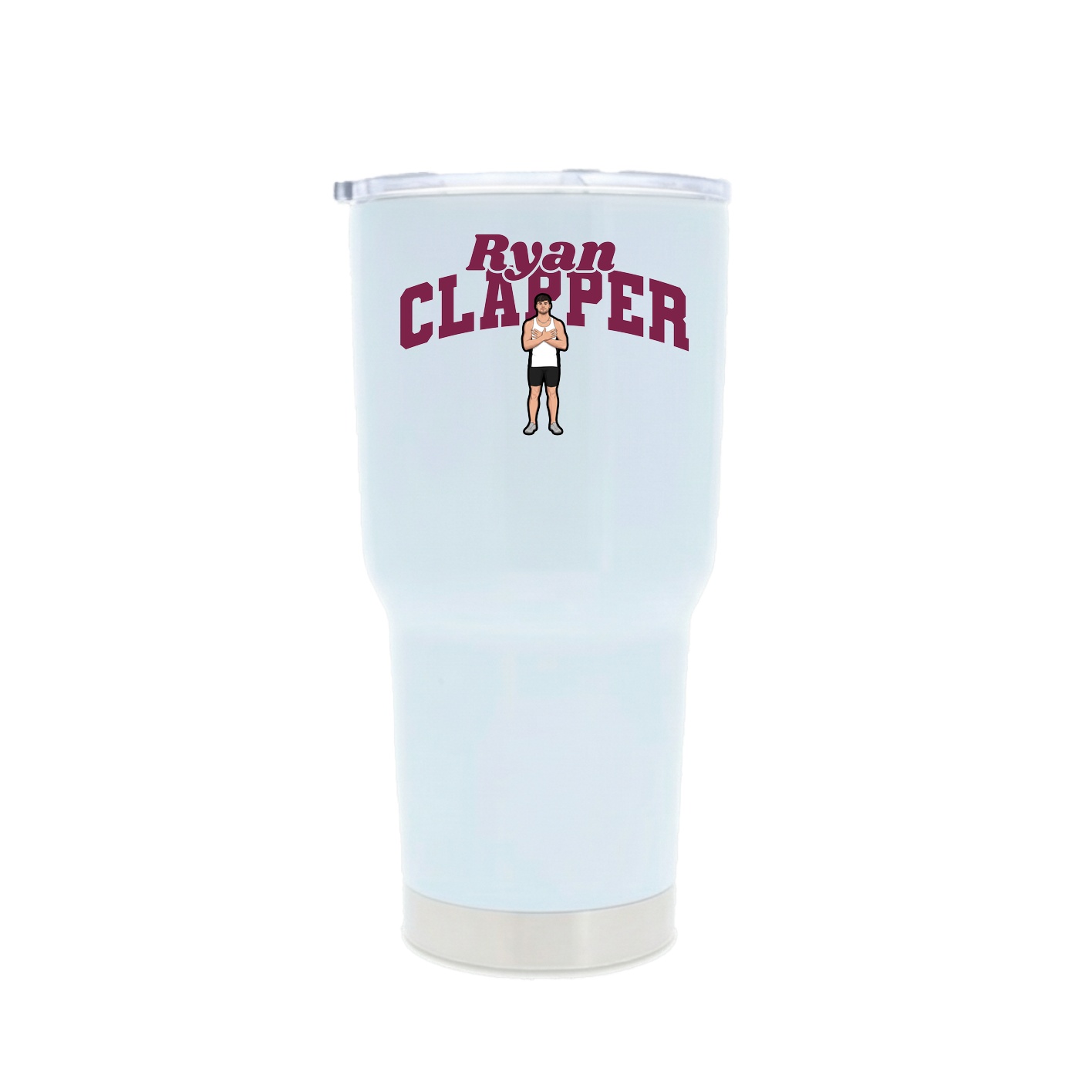 30oz Stainless Steel Tumbler — Signature Arch in White