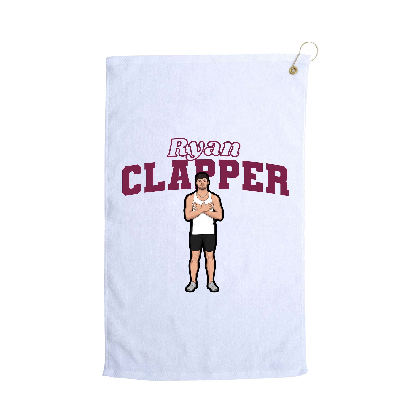 Golf Towel — Name Arch in White