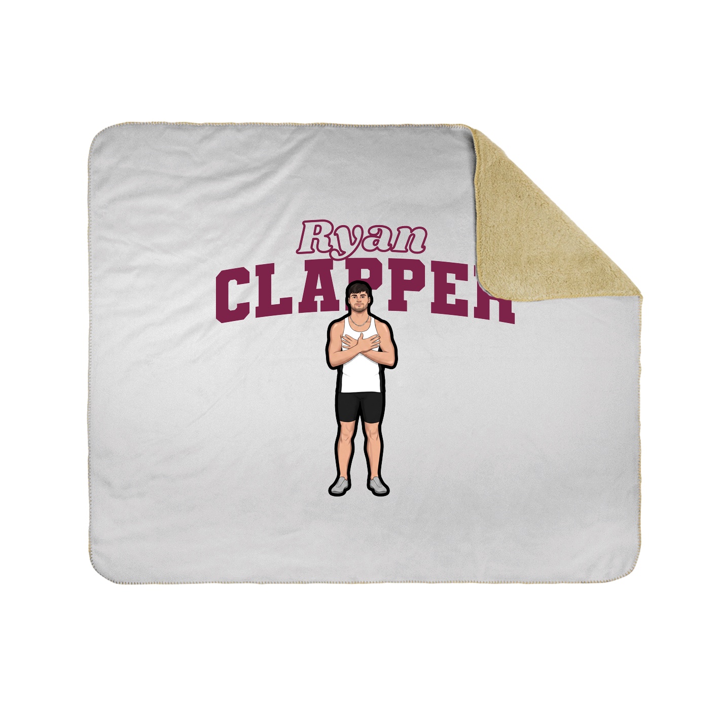 Throw Blanket — Name Arch in White