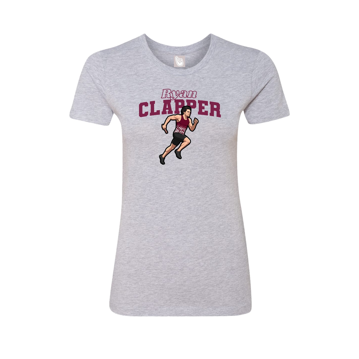 Fitted Women's Tee — Name Arch in Grey